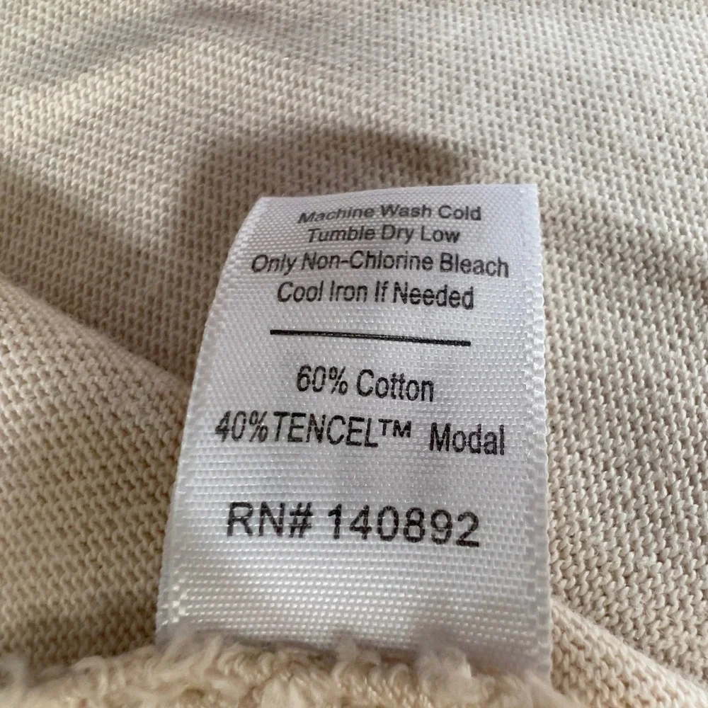 Marine Layer Polo Shirt Mens L XL Tan Long Sleeve Retro Stripe Cotton Modal Soft